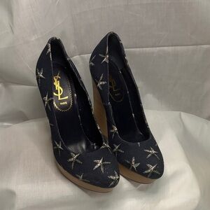 Yves Saint Laurent Starry Black Heels